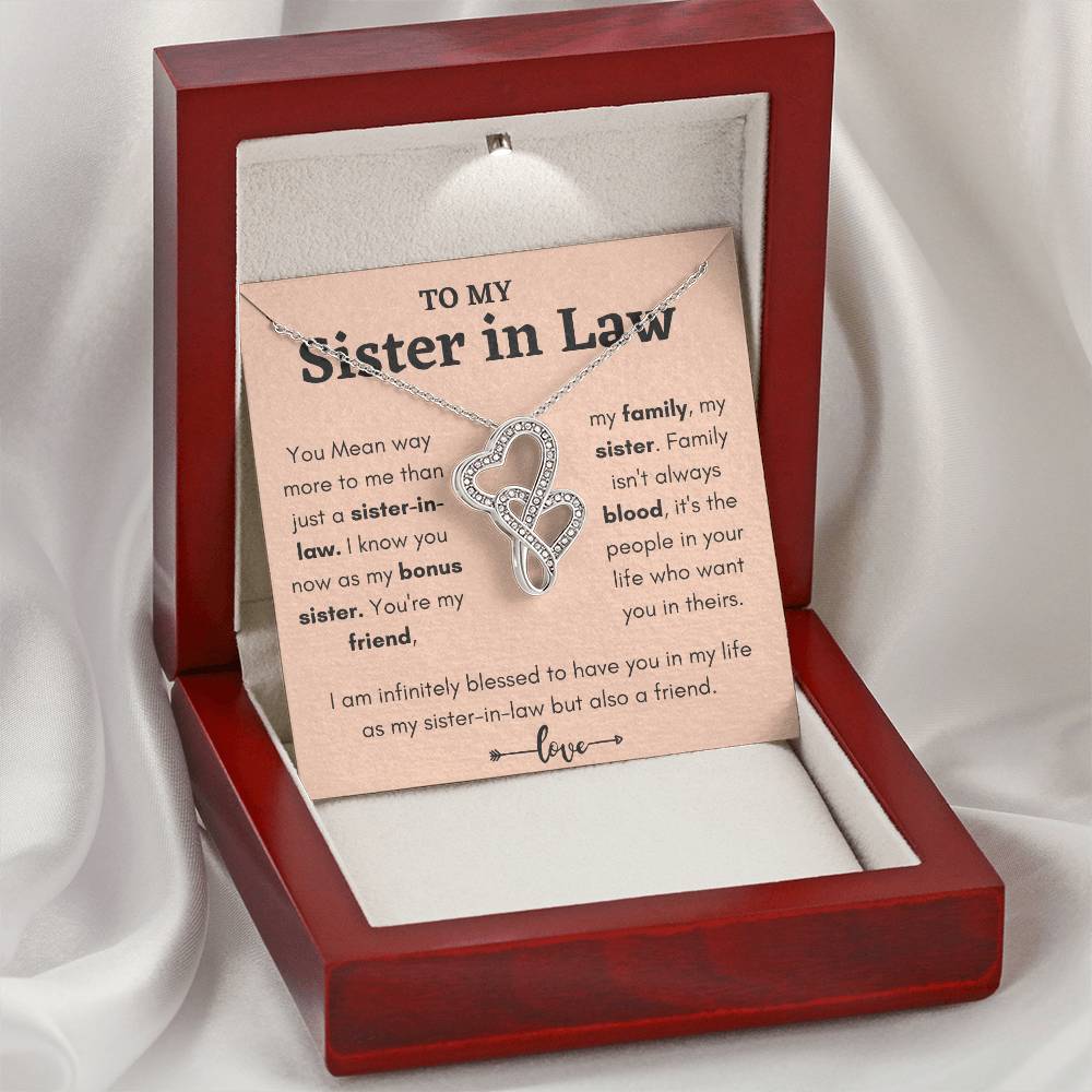 Necklace For Sister- In- Law Double Hearts Necklace