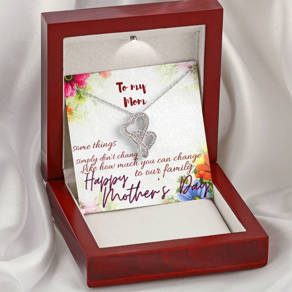 Mother's Day Necklace Gift For Mom Mothers Day Gift To My Mom Necklace For Mom Mom's Day Gift Mother Day Gift Set Double Hearts Necklace
