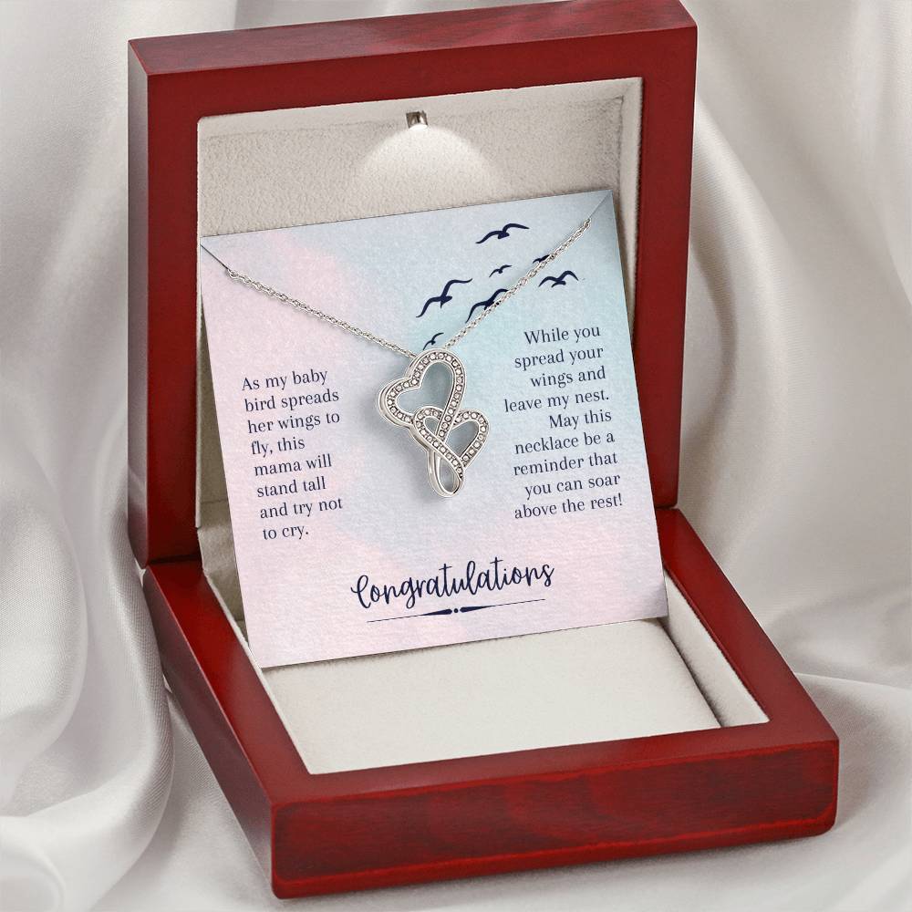 This Mama Will Stand Tall And Try Mot To Cry - Double Hearts Necklace