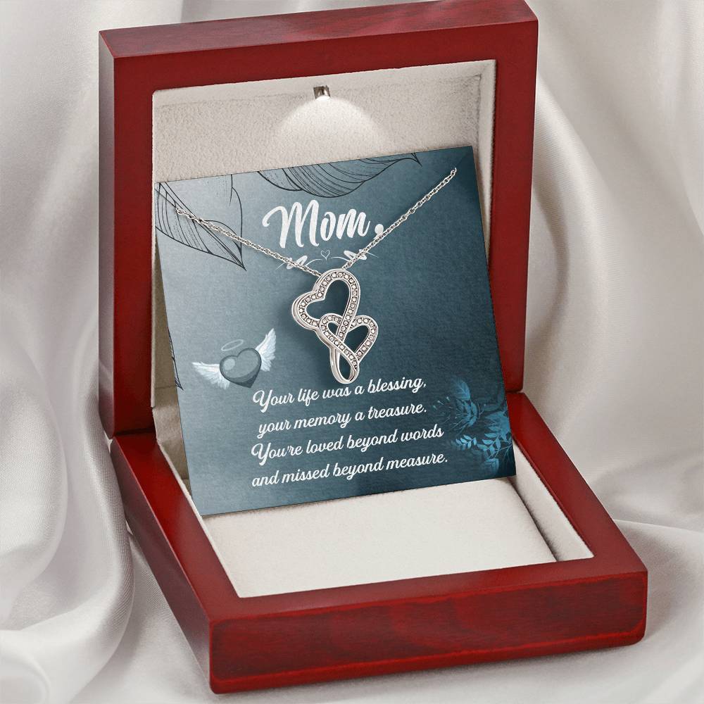 Mom Your Life Was A Blessing - Double Hearts Necklace