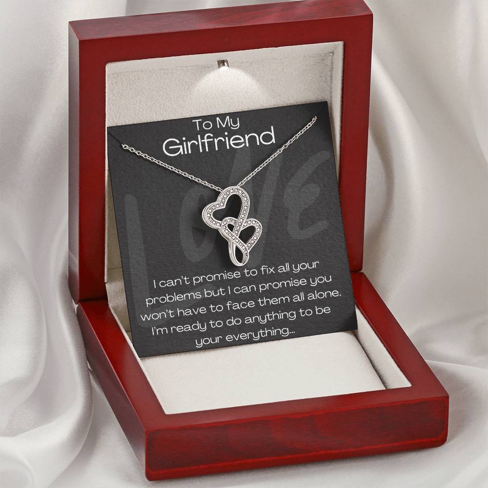 To My Girlfriend 1 Double Hearts Necklace