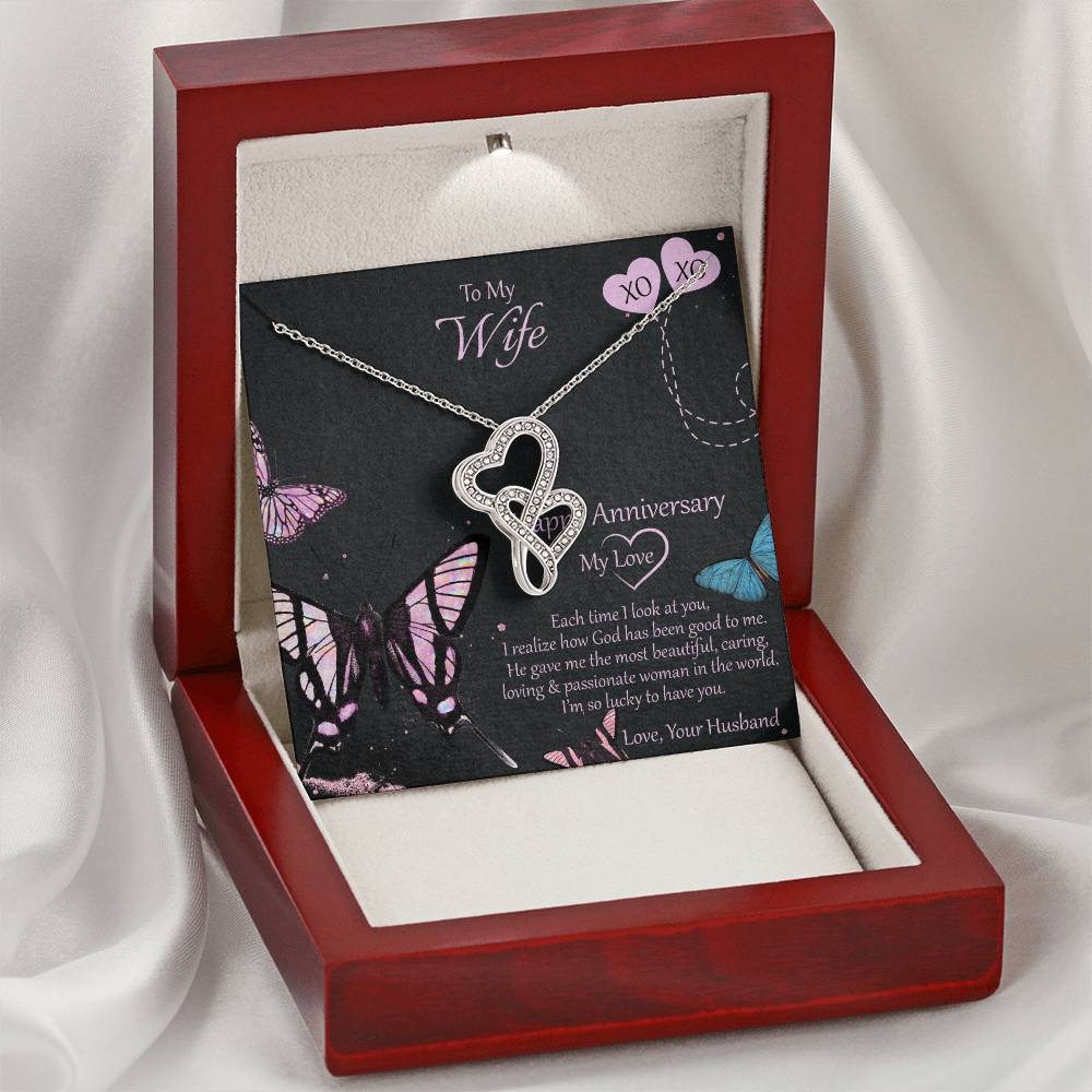 Special And Unique Gift For Wife Double Hearts Necklace