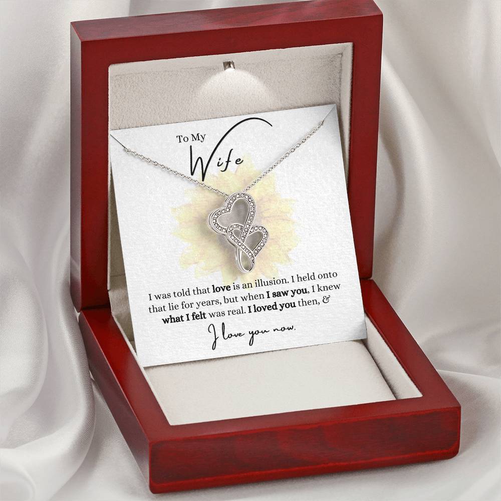 Husband To Wife - Necklace For Gift 1 Double Hearts Necklace