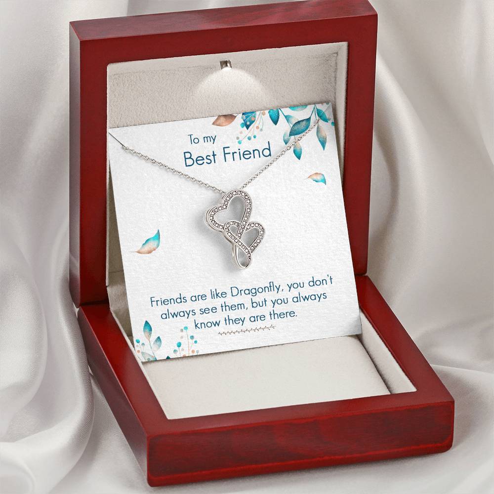 To My Best Friend Necklace Double Hearts Necklace