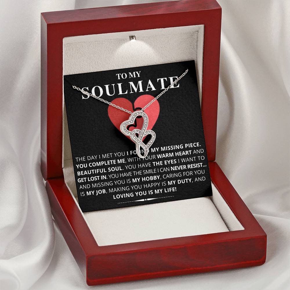 To My Soulmate - Double Hearts Necklace