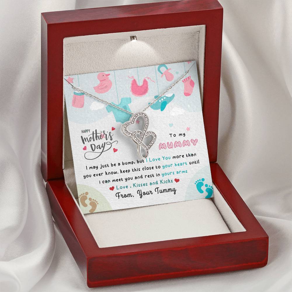 To My Pregnant Wife 1 Double Hearts Necklace
