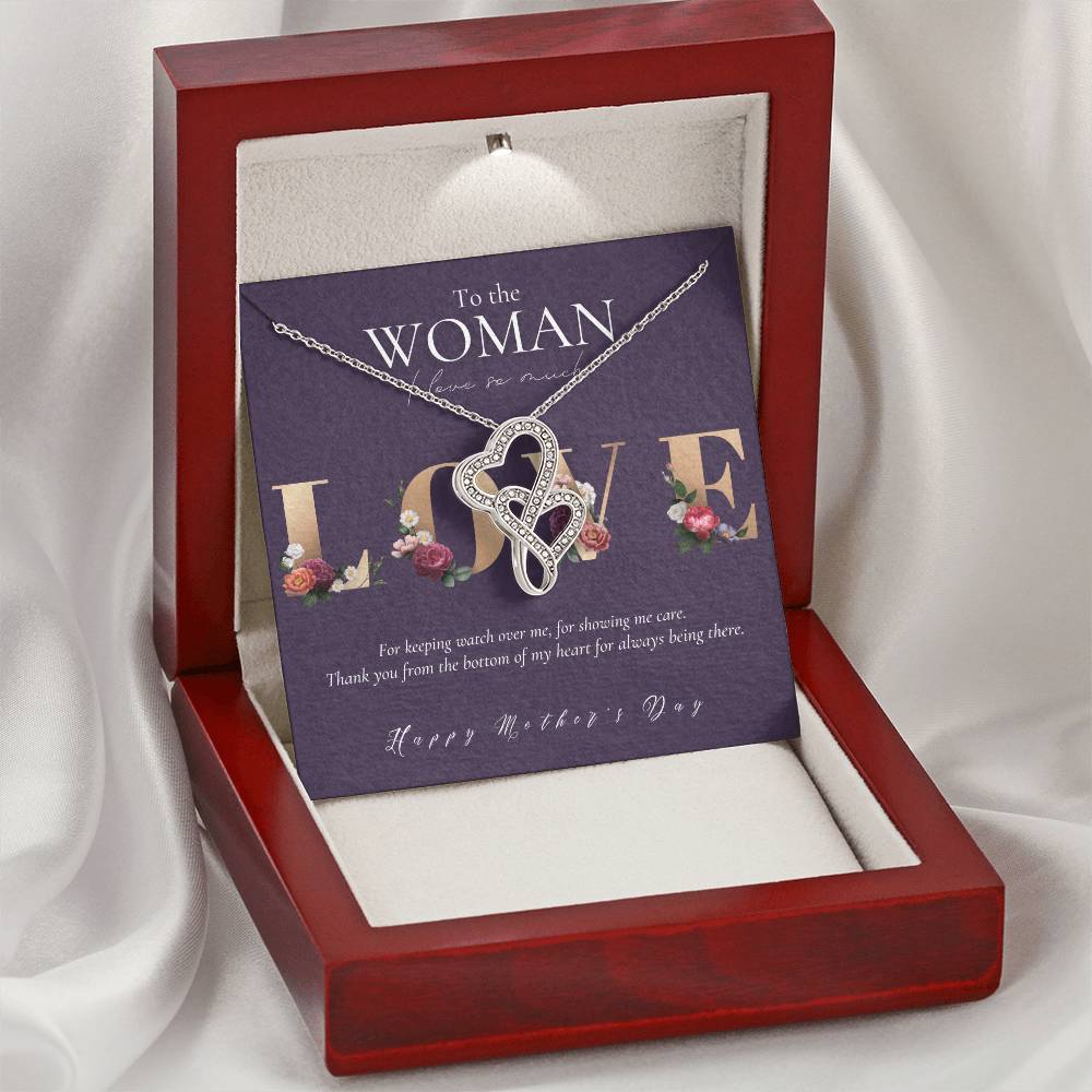 Mother's Day Gift For Mom Gift For Mom From Daughter Gift For Mom From Son Mom Necklace Best Mom Gift Message Car Double Hearts Necklace