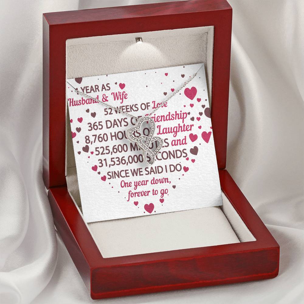 1St Anniversary Gift For Husband And Wife 1St Anniversary Gifts Double Hearts Necklace