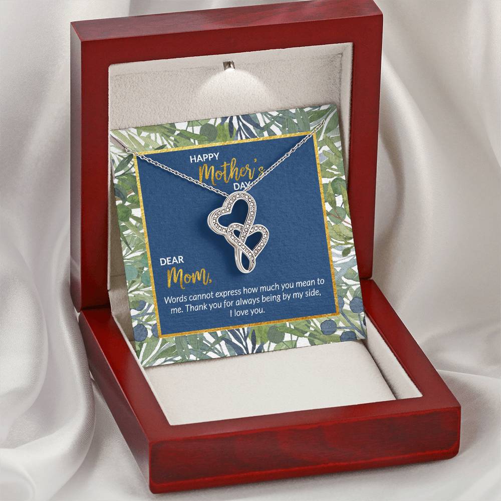 Mother's Day Collection - Green Spring Double Hearts Necklace