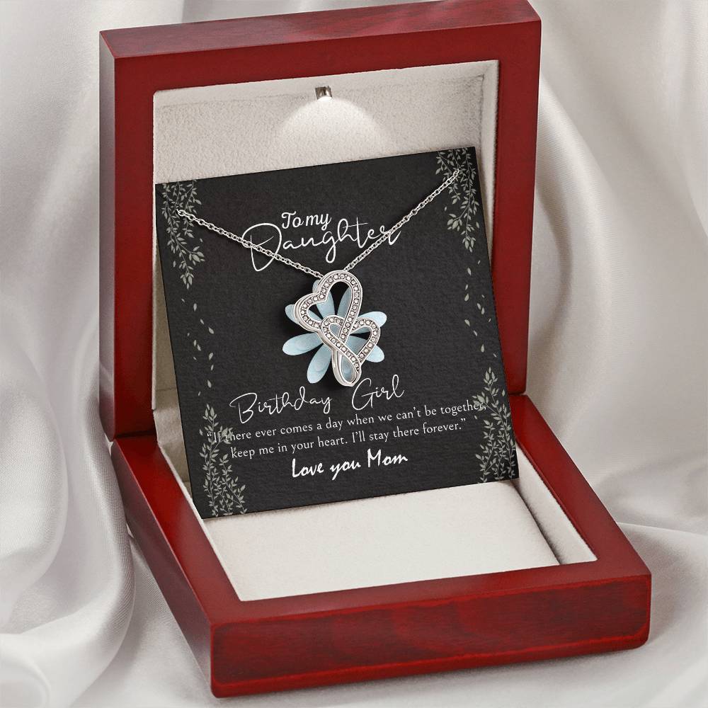 To Daughter From Dad 2 Double Heart Necklace Gift - Gifts For Daughter Gifts For Her - Birthday Gifts - Daughter Gift Double Hearts Necklace