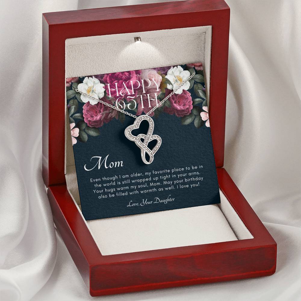 Mother's 65Th Birthday Gift Gift For Mom On Her Birthday Gift For Mom From Daughter Mom Necklace Best Mom Gift Mes 2 Double Hearts Necklace