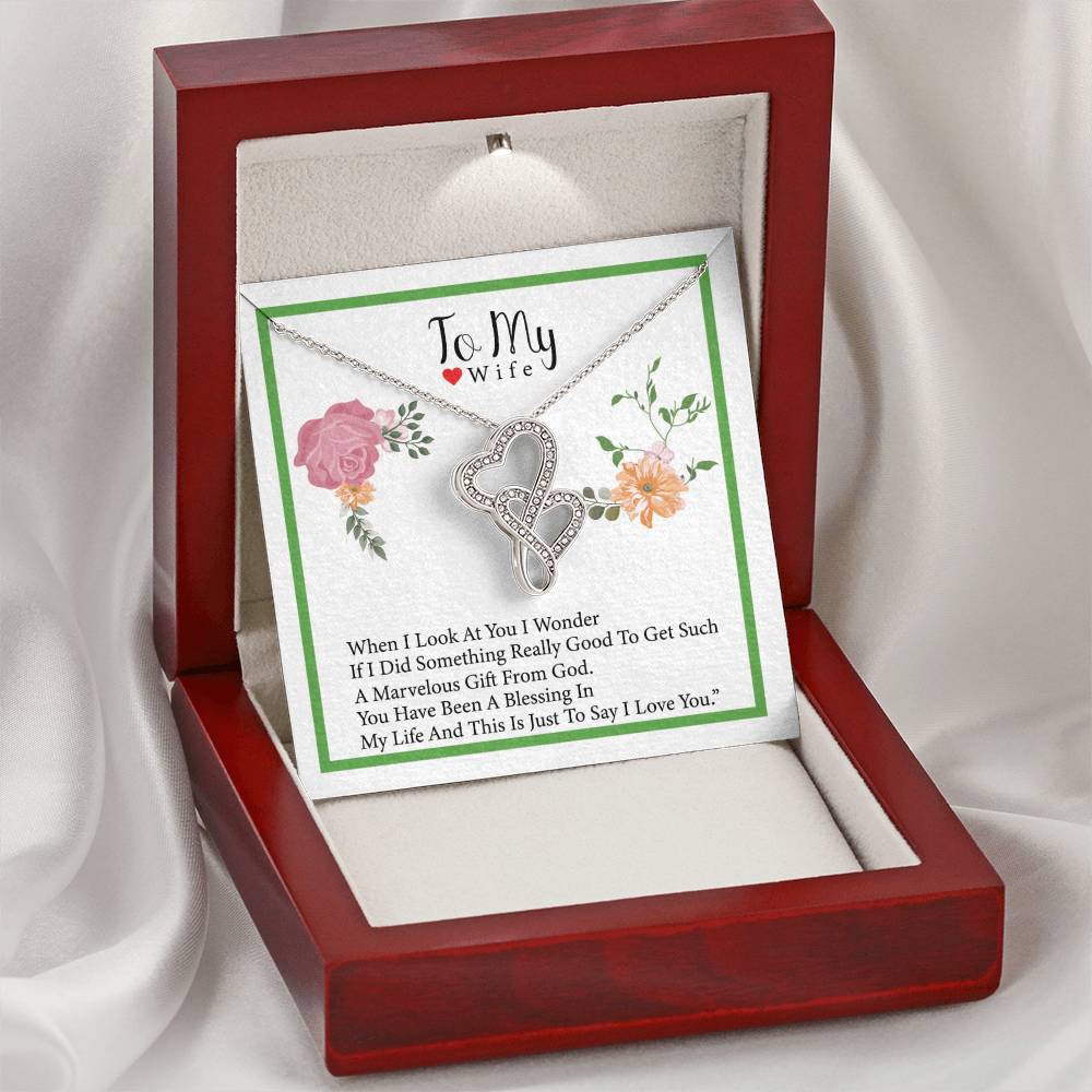To My Wife 1(1) Double Hearts Necklace