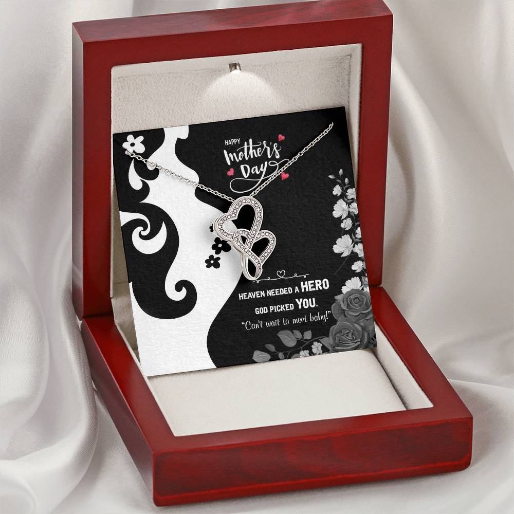 To My Pregnant Wife Double Hearts Necklace