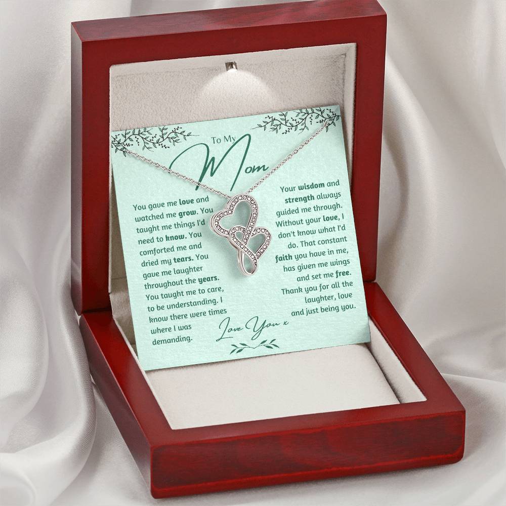 To Mom Mother's Day Double Hearts Necklace