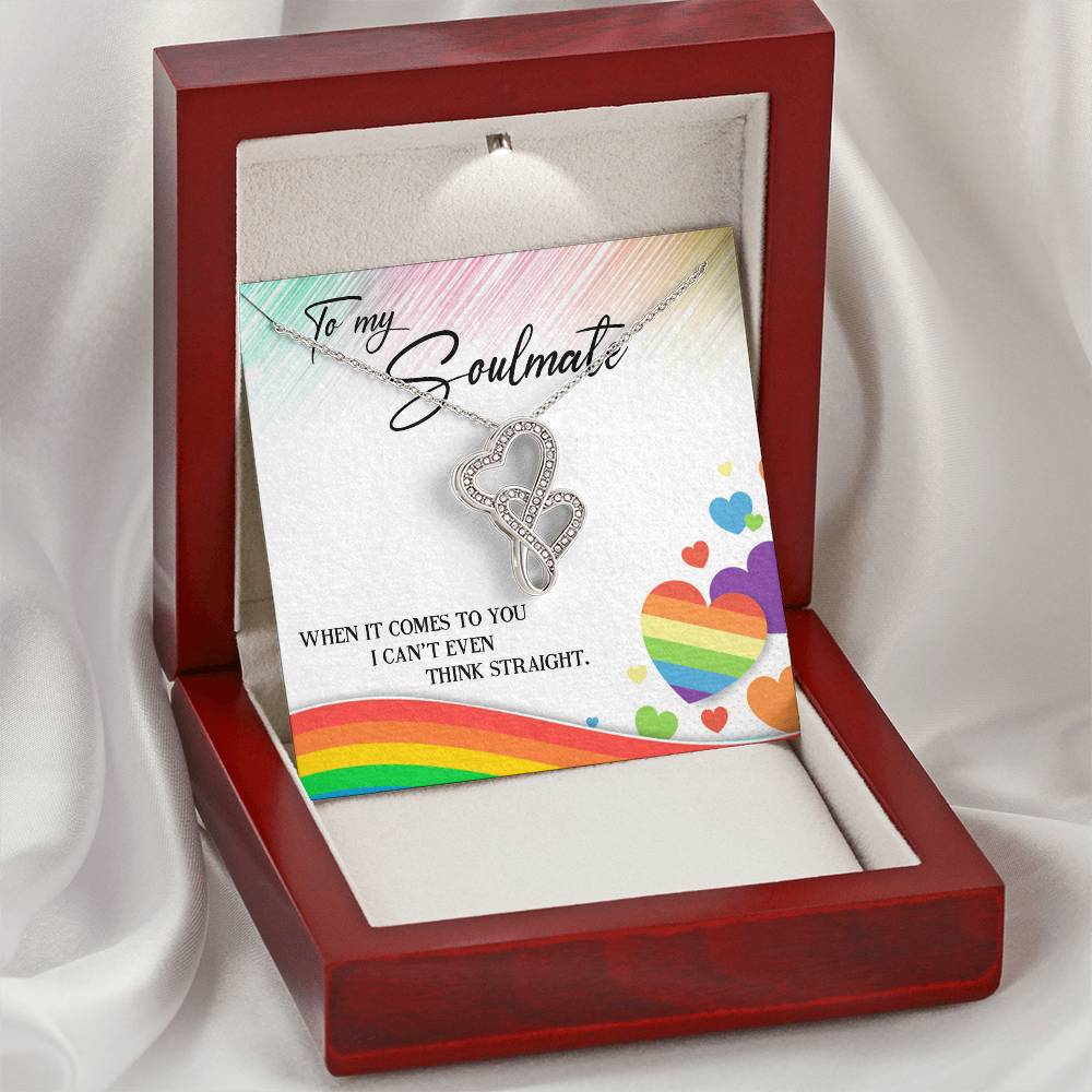 To My Soul Mate - Double Hearts Necklace