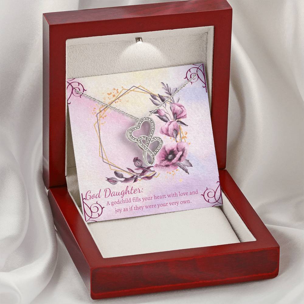 Goddaughter Giftsgoddaughter Necklace Godmother-Goddaughter Gift Goddaughter Jewelry Present For Goddaughter Double Hearts Necklace