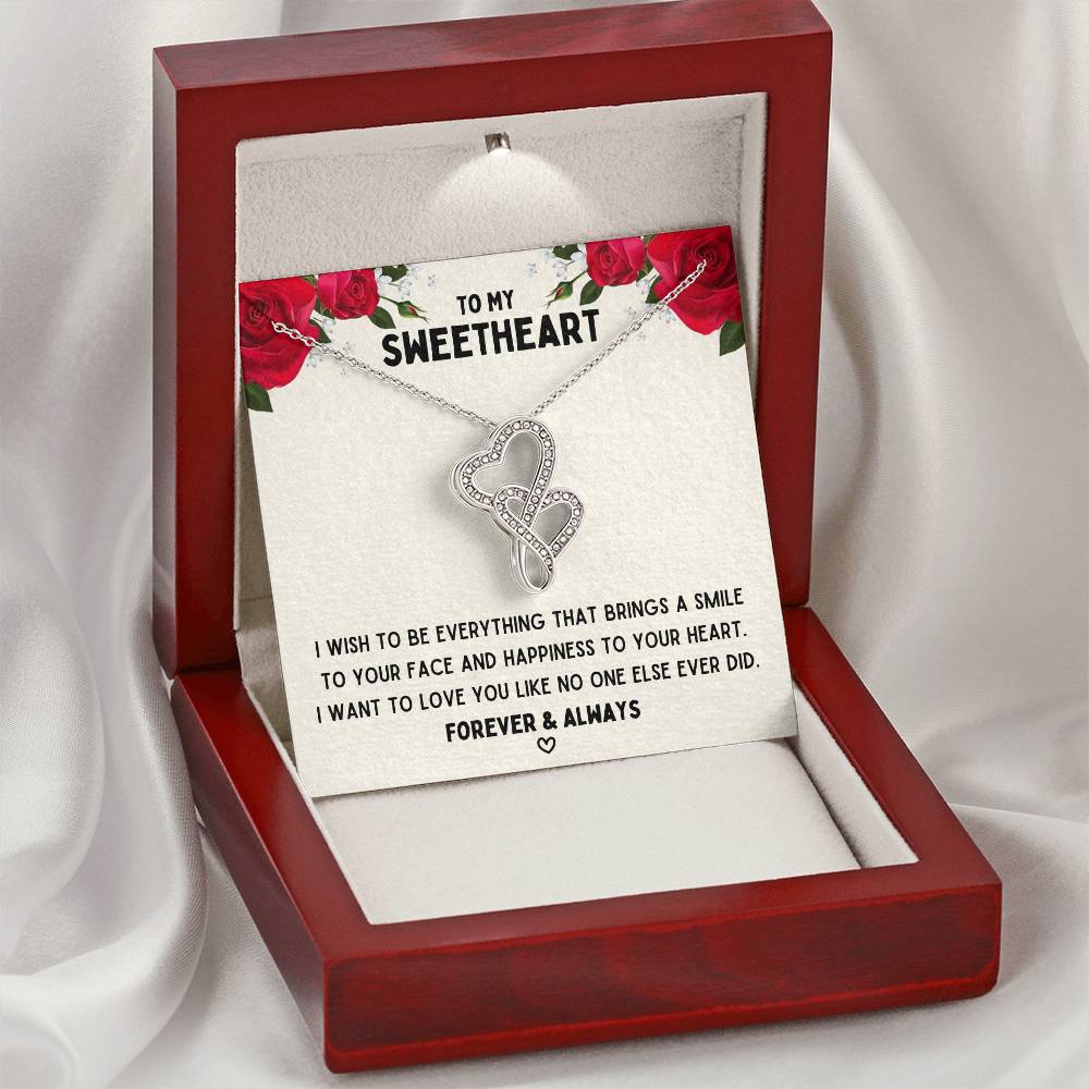 To My Sweetheart - Love You More Than Anyone - Double Heart Necklace Double Hearts Necklace