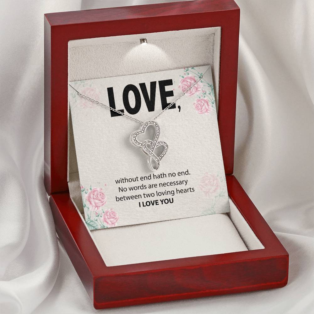 Valentine Necklace For Women Girlfriend Wife Double Hearts Necklace