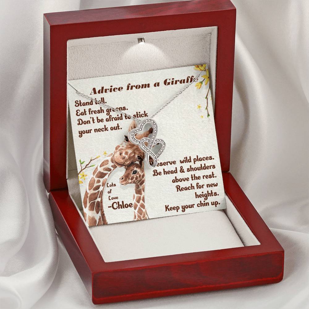 Giraffe - Double Heart Double Hearts Necklace