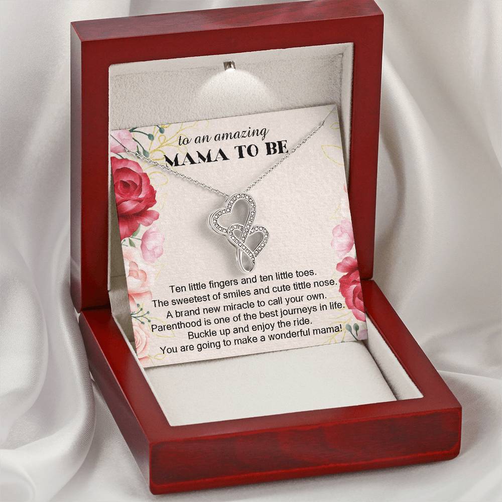 Pregnancy Gift For Friend • Gift For First Time Mom • Pregnancy Gift For Best Friend • Gift For Mom To Be Double Heart Double Hearts Necklace