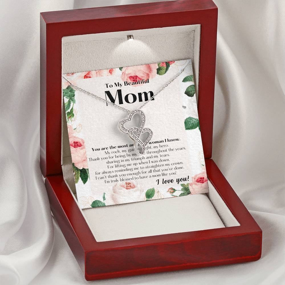To My Beautiful Mom Necklace To My Badass Mom Necklace Badass Mom Gift Mother’S Day Gift Birthday Gift Gift From Double Hearts Necklace