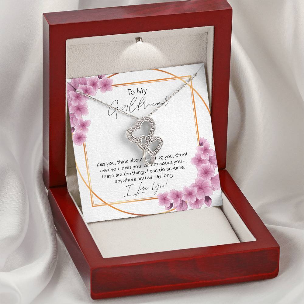 Joined Hearts Necklace To My Girlfriend Necklace For Girlfriend Girlfriend Jewelry Girlfriend Gift Anniversary Gift Fo Double Hearts Necklace