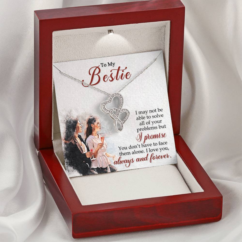 To My Best Friend-Necklace For Gift 1 Double Hearts Necklace