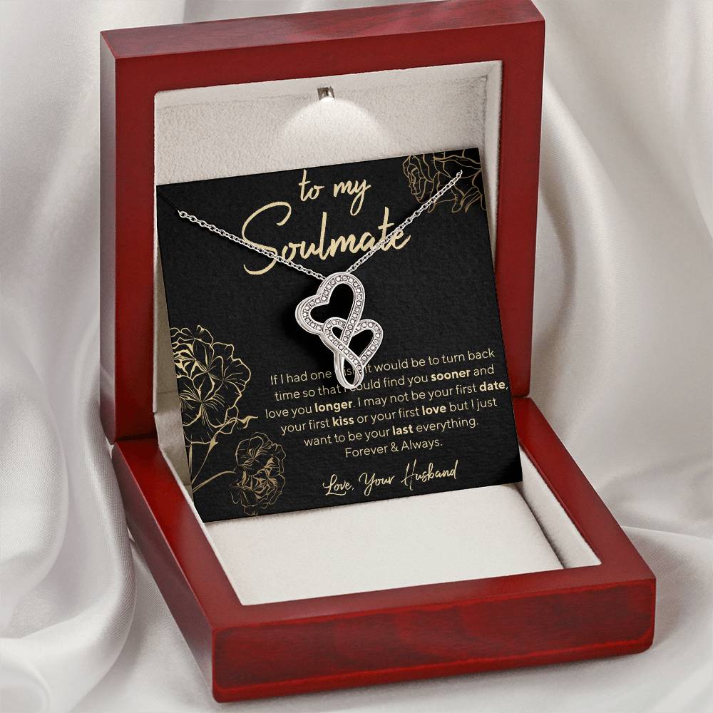 To My Soulmate Double Hearts Necklace