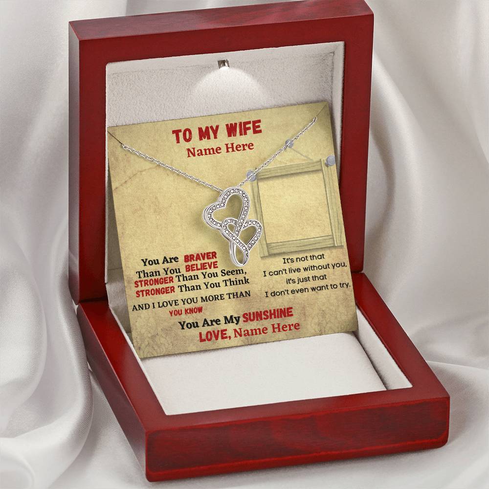My Wife My Sunshine Double Hearts Necklace