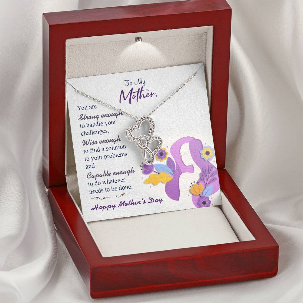 To My Mom 1 Double Hearts Necklace