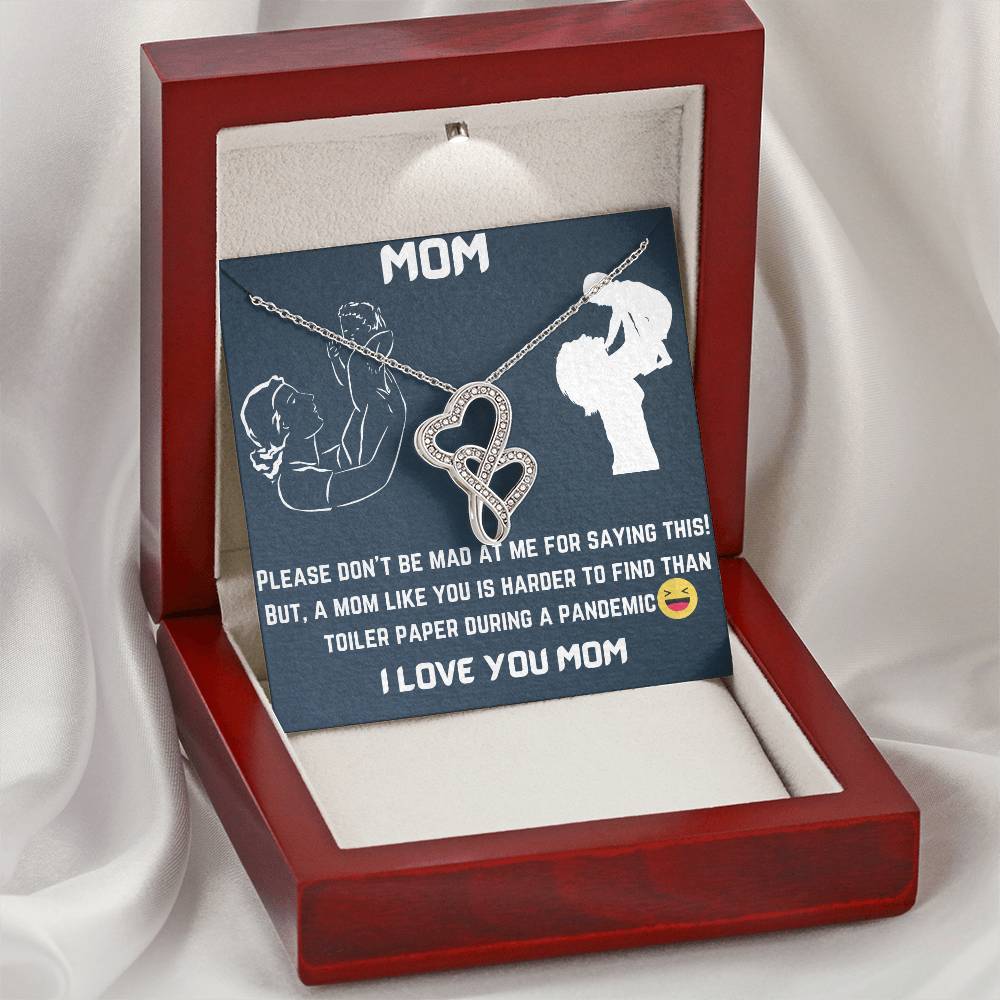 Gift For Mom Double Hearts Necklace