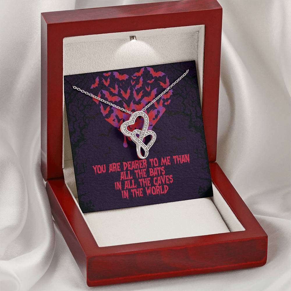 You Are Dearer To Me Than All The Bats 4 Double Hearts Necklace