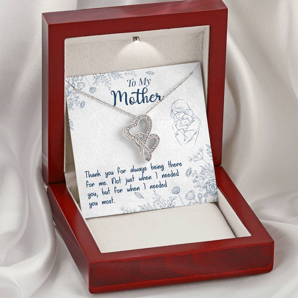To My Mother - Gift For Mom Double Hearts Necklace