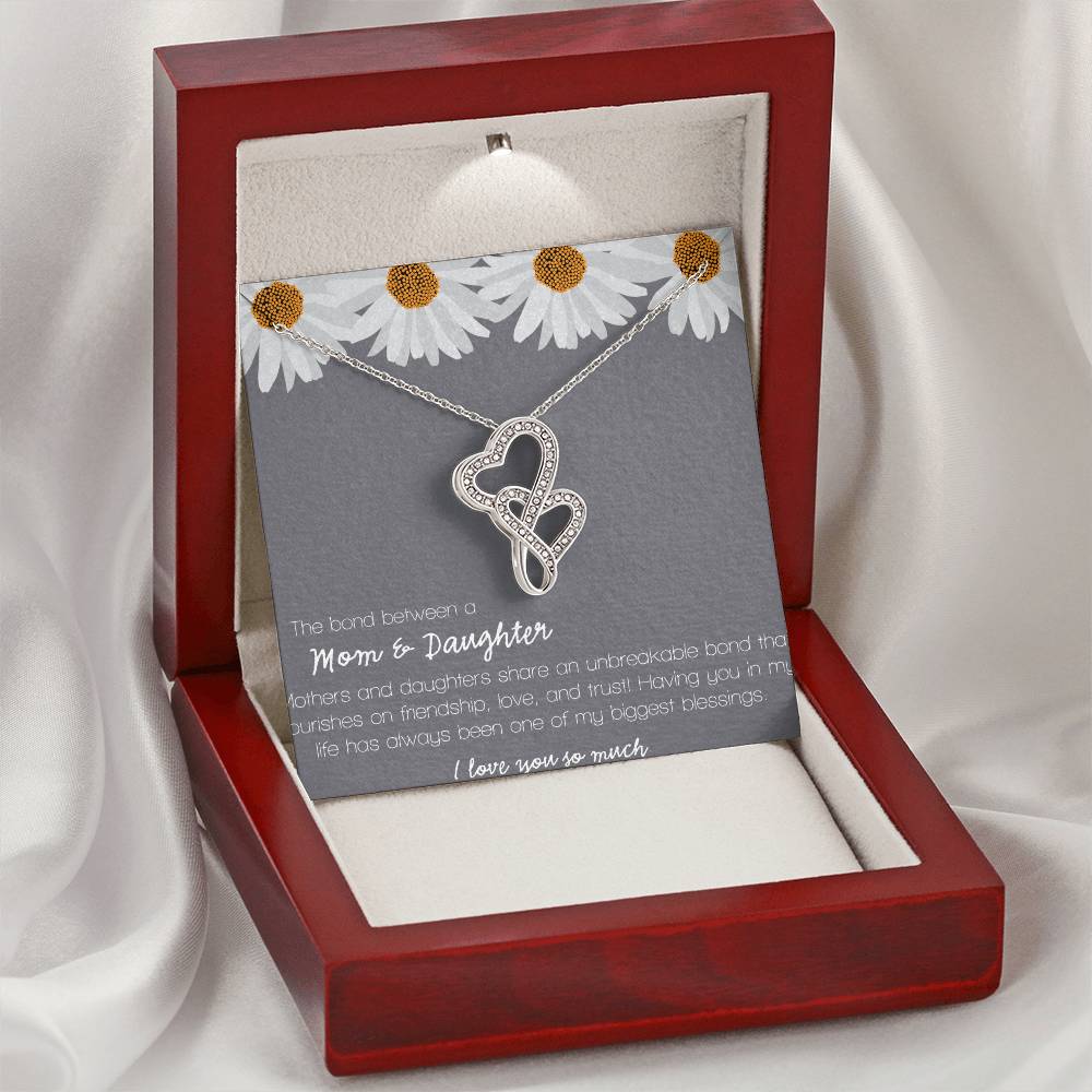 The Bond Between Mother & Daughter Double Hearts Necklace