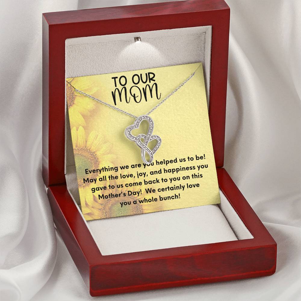 To Our Mom On Mother's Day! Happy Mother's Day Heart Necklace Gift For Mom Mother's Day Necklace Mother's Day Jewelry Double Hearts Necklace