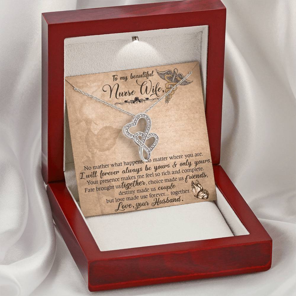 My Special Nurse Wife Double Hearts Necklace