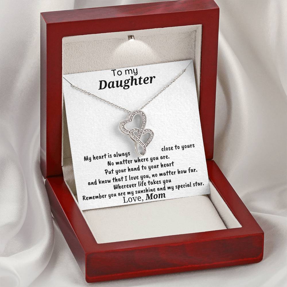 My Heart Is Always - Double Hearts Necklace