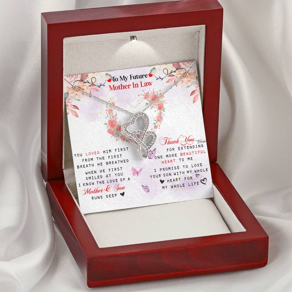To My Future Mother In Law Double Hearts Necklace