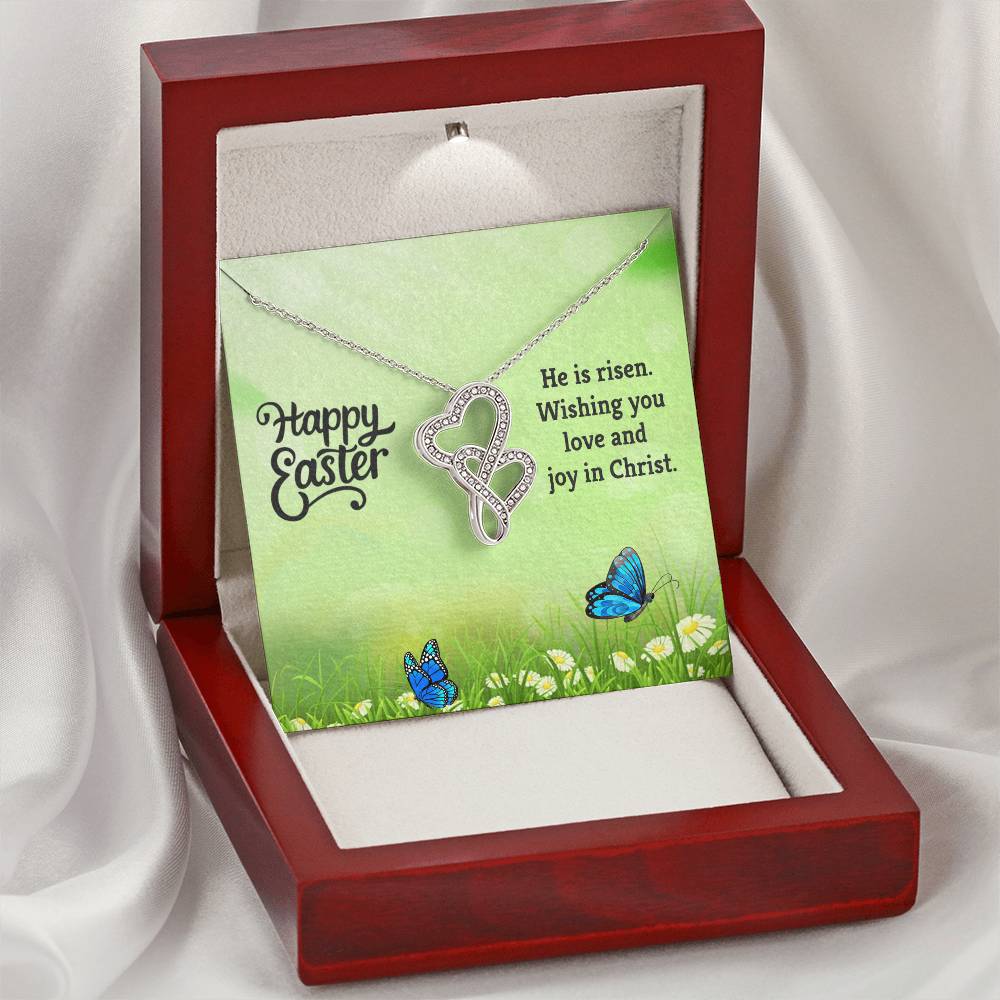 Happy Easter Gifts Double Hearts Necklace