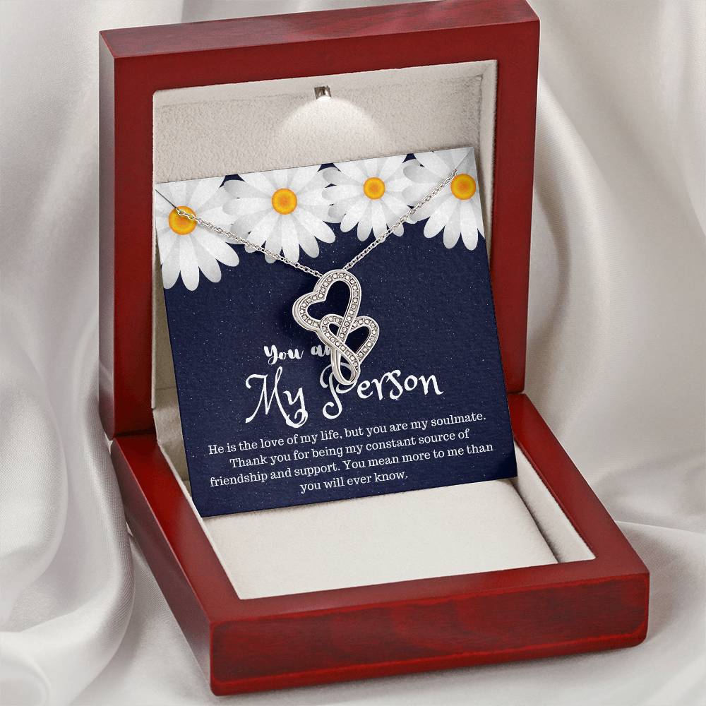 You Are My Person Best Friend Double Hearts Necklace