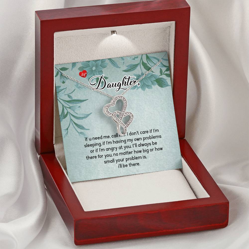 To My Daughter - 6 Double Hearts Necklace