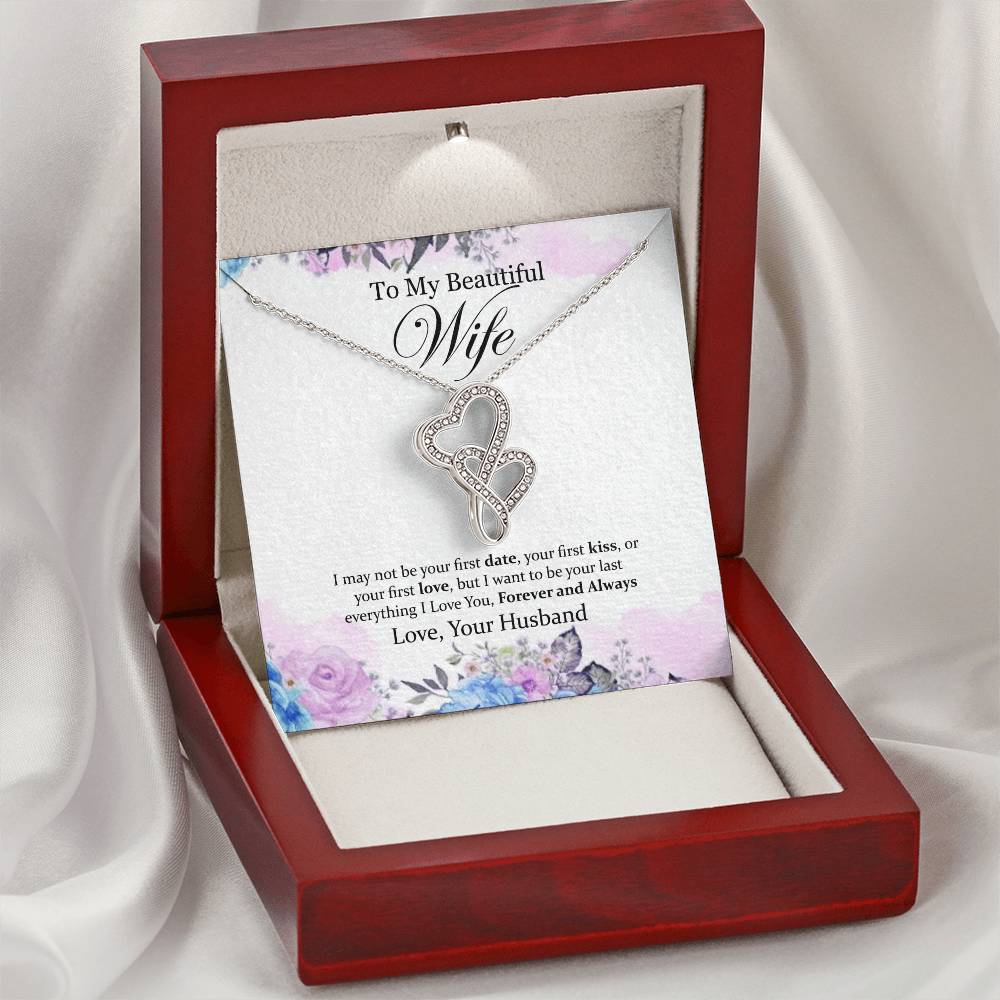 To My Beautiful Wife Double Hearts Beautiful Necklacegift For Wifehusband From Wifhusband Gift Wifelove Your Husband. Double Hearts Necklace