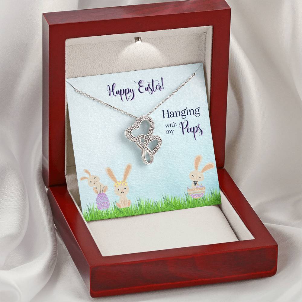Happy Easter - Hanging With My Pepps - Necklace Double Hearts Necklace