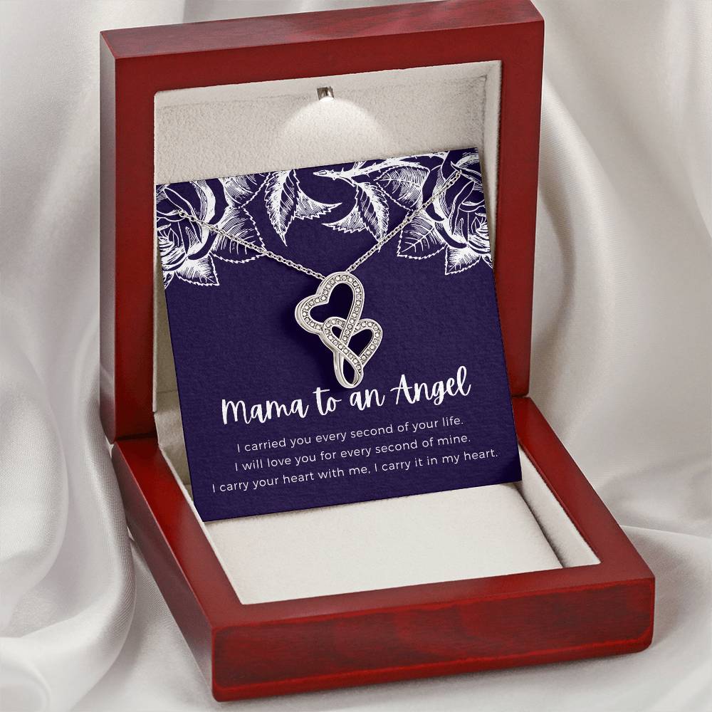 Mama To An Angel Double Hearts Necklace
