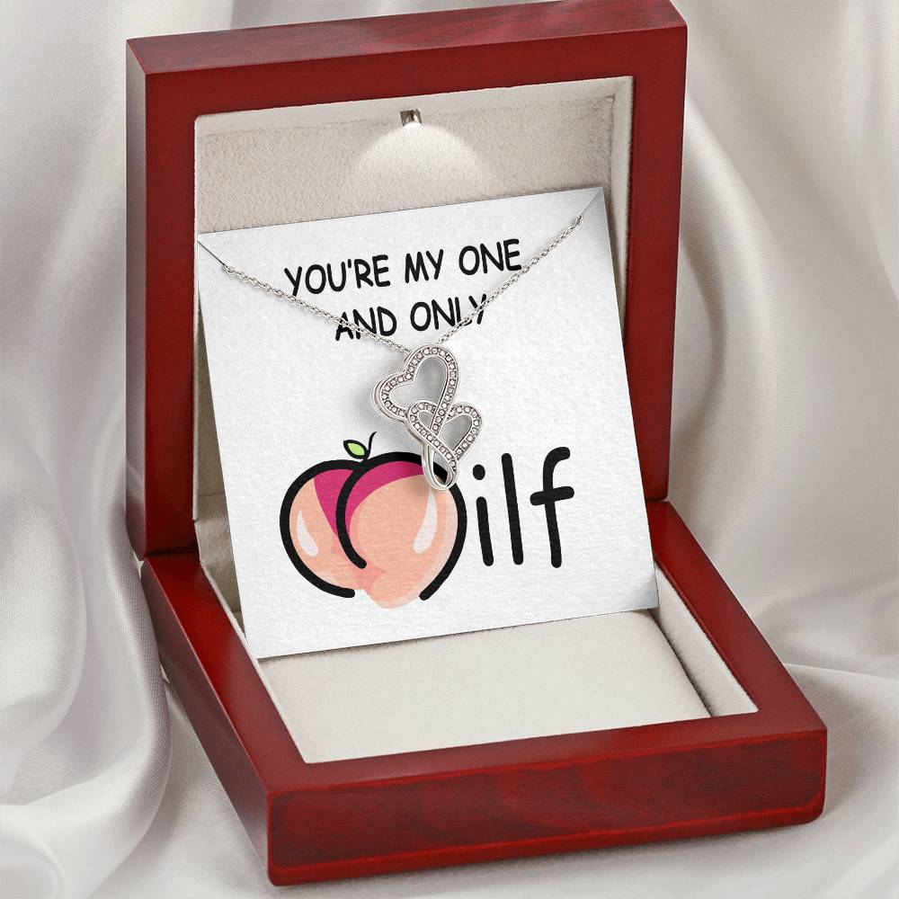 Double Heart Necklace For Her - Necklace From Husband - Gift For Wife You're My One And Only - Wife Christmas Gift Fr Double Hearts Necklace