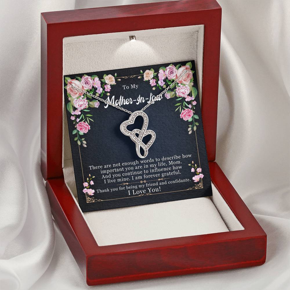 To Mother-In-Law - Mother's Day - Double Hearts Necklace
