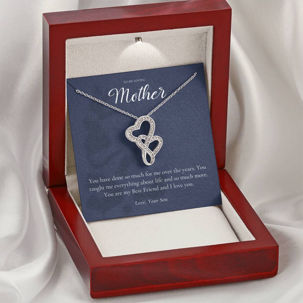 Gift For Mom From Son Mother Necklace From Son Mother's Day Gift Best Mom Gift Mother's Birthday Gift Double Hearts Necklace