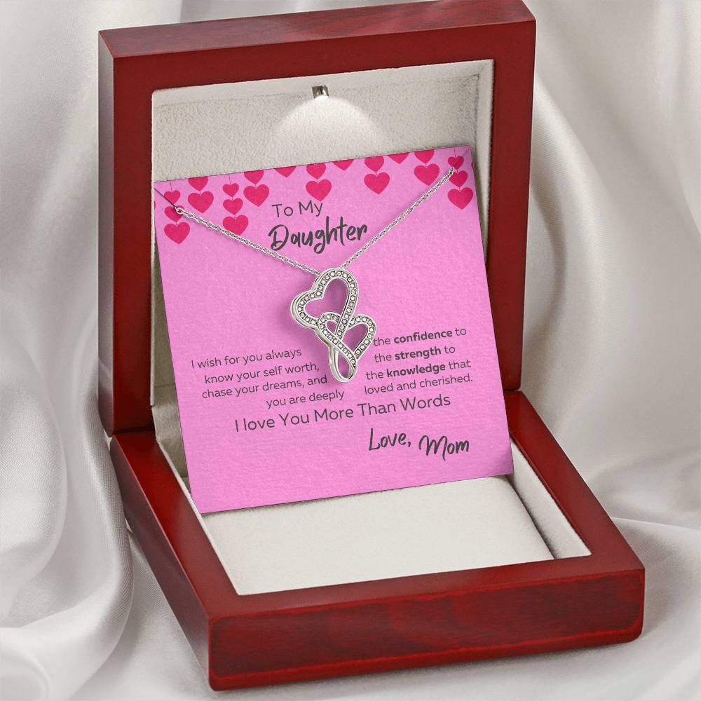 I Love You More Than Words Necklace Double Hearts Necklace