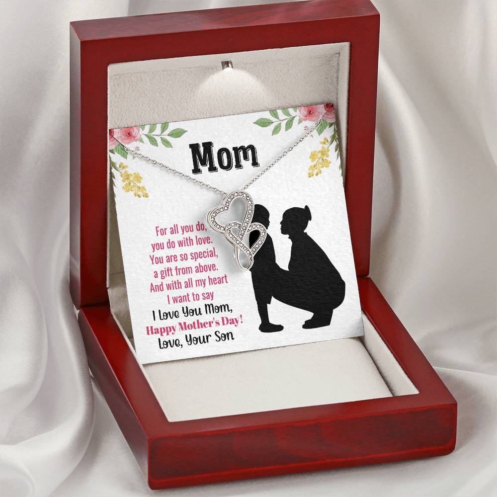 Mom You Are So Special - 1 Double Hearts Necklace