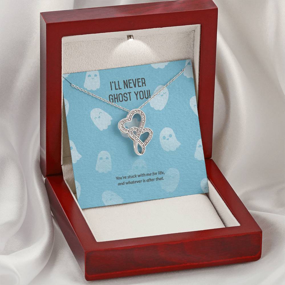 Ill Never Ghost You - Double Hearts Necklace